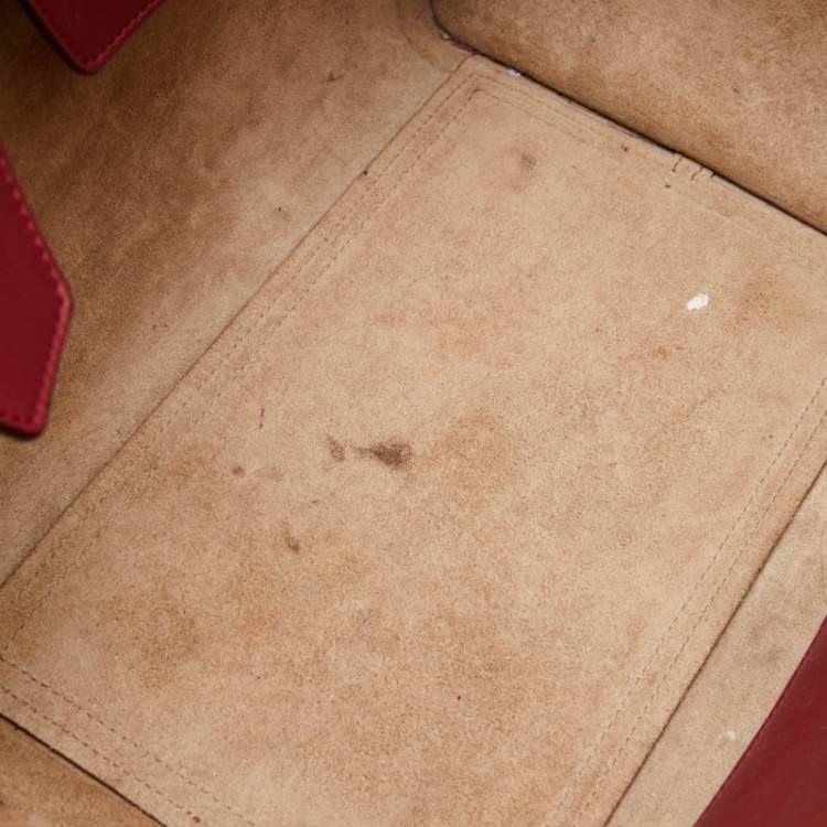 Pre Owned Celine Dark Red Leather Small Tie Tote