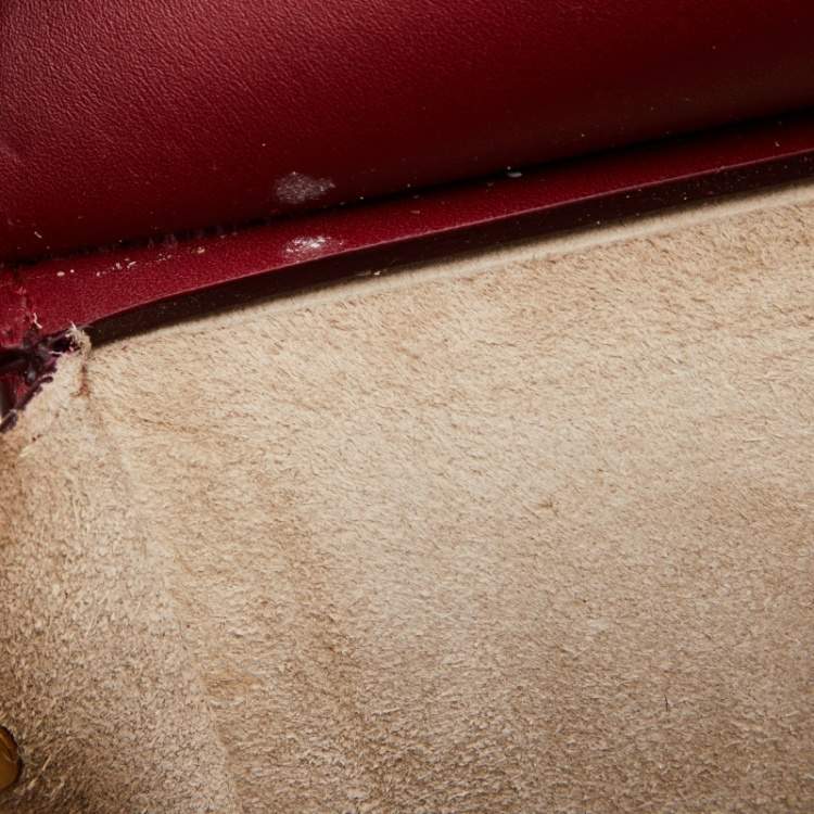 Pre Owned Celine Dark Red Leather Small Tie Tote