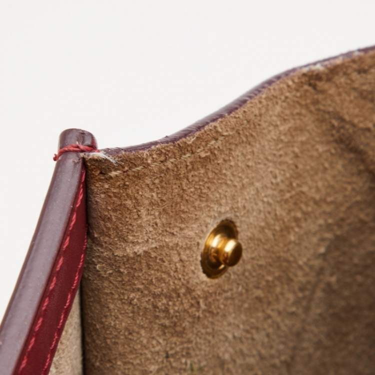 Pre Owned Celine Dark Red Leather Small Tie Tote