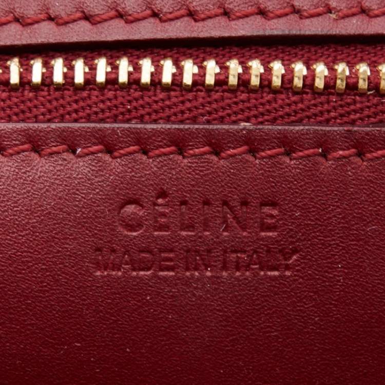 Pre Owned Celine Dark Red Leather Small Tie Tote