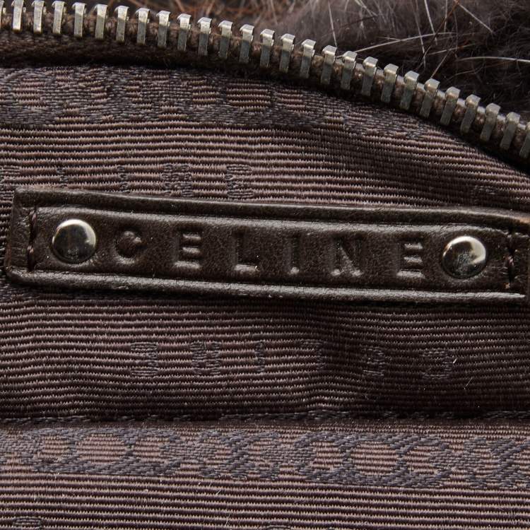 Pre Owned Celine Dark Brown Mink Fur and Leather Satchel