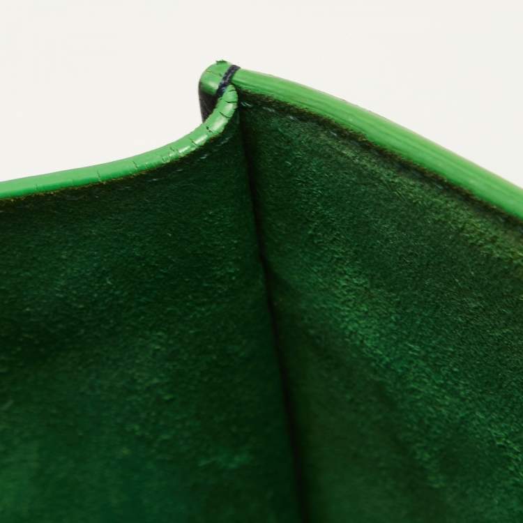 Pre Owned Céline Navy Blue/Green Leather Medium Phantom Luggage Tote