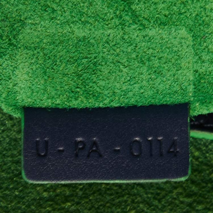 Pre Owned Céline Navy Blue/Green Leather Medium Phantom Luggage Tote