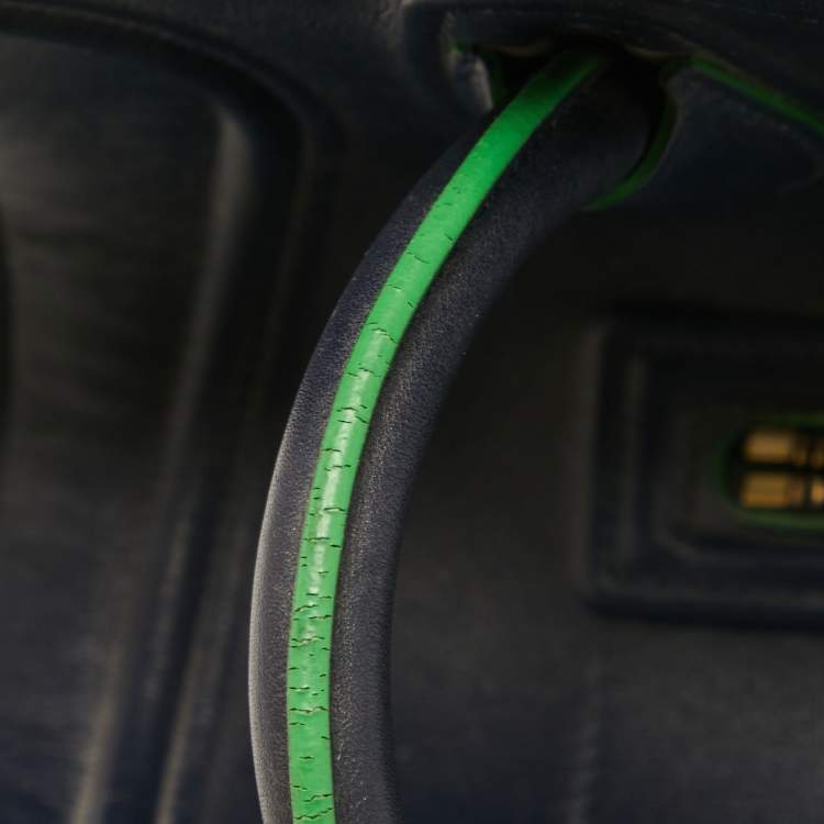 Pre Owned Céline Navy Blue/Green Leather Medium Phantom Luggage Tote