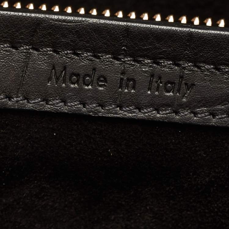 Pre Owned Celine Black Croc Embossed Leather Medium Phantom Luggage Tote