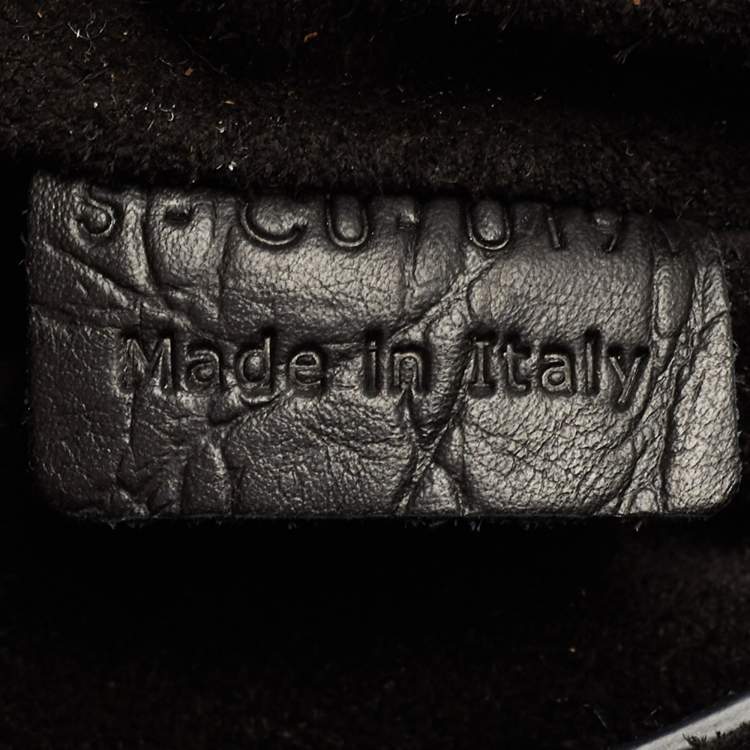 Pre Owned Celine Black Croc Embossed Leather Medium Phantom Luggage Tote