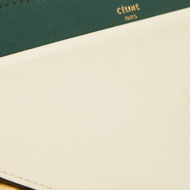 Pre Owned Celine Tri Color Leather and Python Medium Pocket Chain Clutch