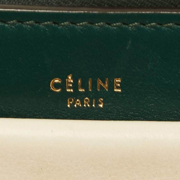 Pre Owned Celine Tri Color Leather and Python Medium Pocket Chain Clutch
