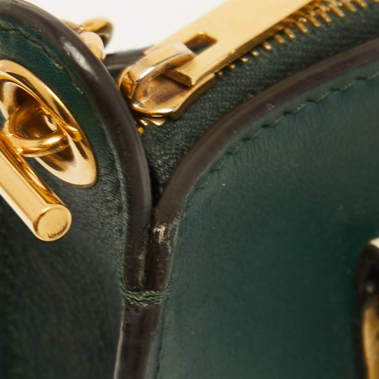 Pre Owned Celine Tri Color Leather and Python Medium Pocket Chain Clutch