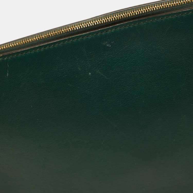 Pre Owned Celine Tri Color Leather and Python Medium Pocket Chain Clutch