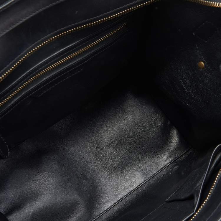 Pre Owned Celine Black Python Leather Mini Luggage Tote