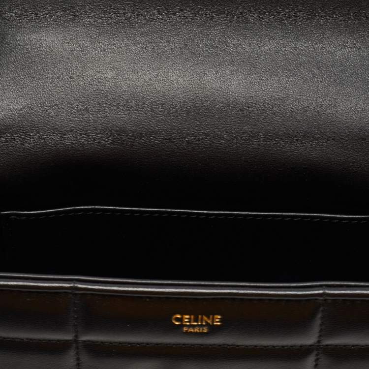 مملوكة مسبقًا Celine Black Quilted Leather Chain Shoulder Bag