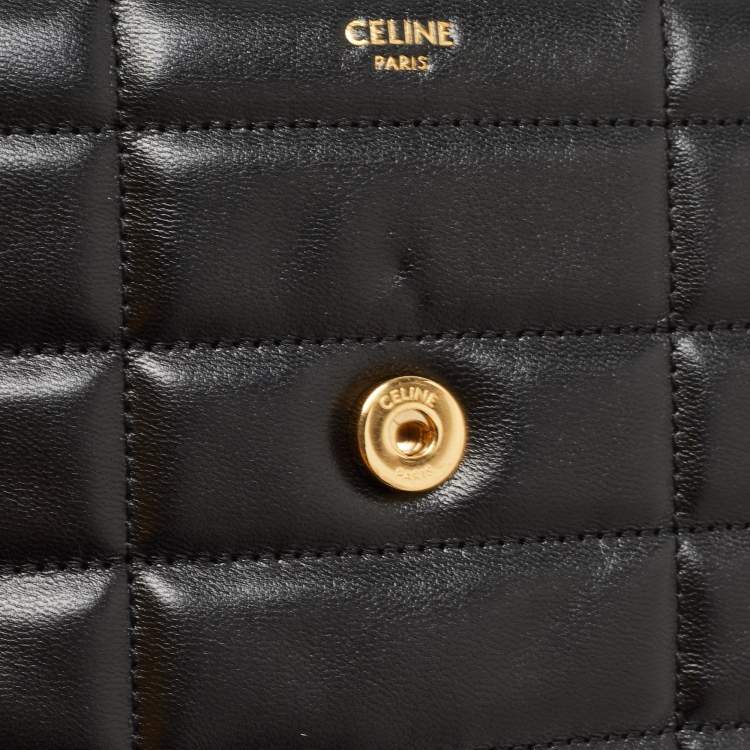 مملوكة مسبقًا Celine Black Quilted Leather Chain Shoulder Bag