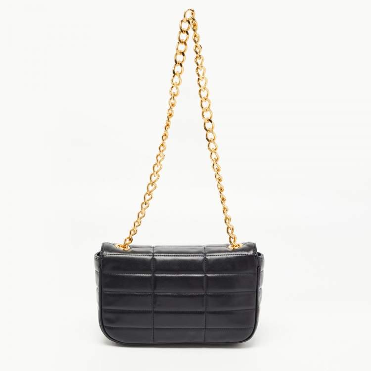 مملوكة مسبقًا Celine Black Quilted Leather Chain Shoulder Bag