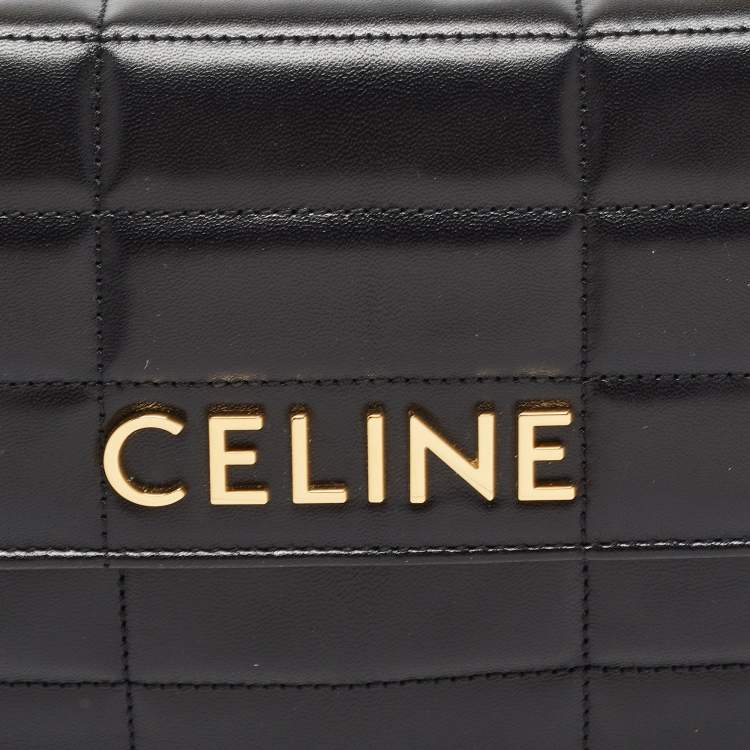 مملوكة مسبقًا Celine Black Quilted Leather Chain Shoulder Bag