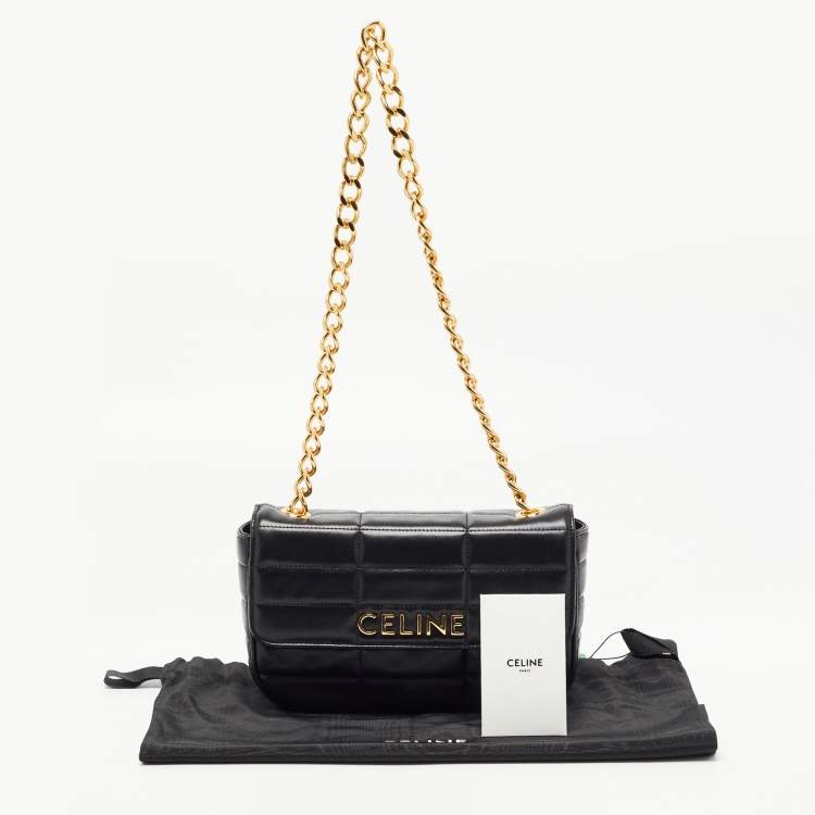 مملوكة مسبقًا Celine Black Quilted Leather Chain Shoulder Bag