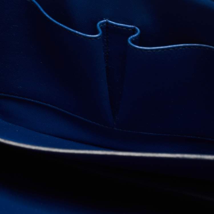 Pre Owned Celine Blue Leather Medium Classic Box Shoulder Bag