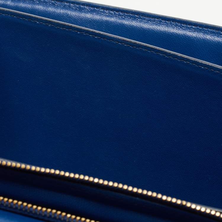 Pre Owned Celine Blue Leather Medium Classic Box Shoulder Bag