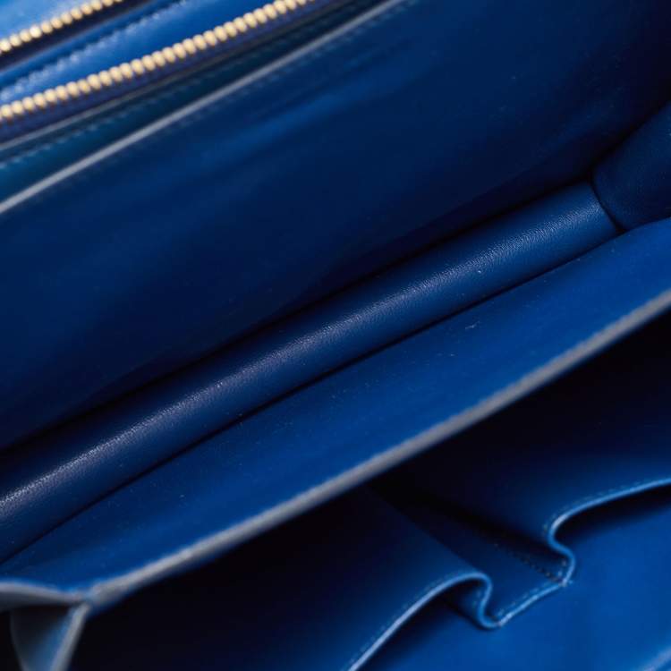 Pre Owned Celine Blue Leather Medium Classic Box Shoulder Bag