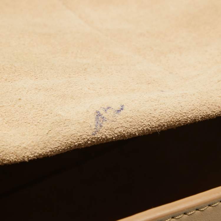 Pre Owned Celine Beige/Black Leather and Suede Medium Trapeze Top Handle Bag