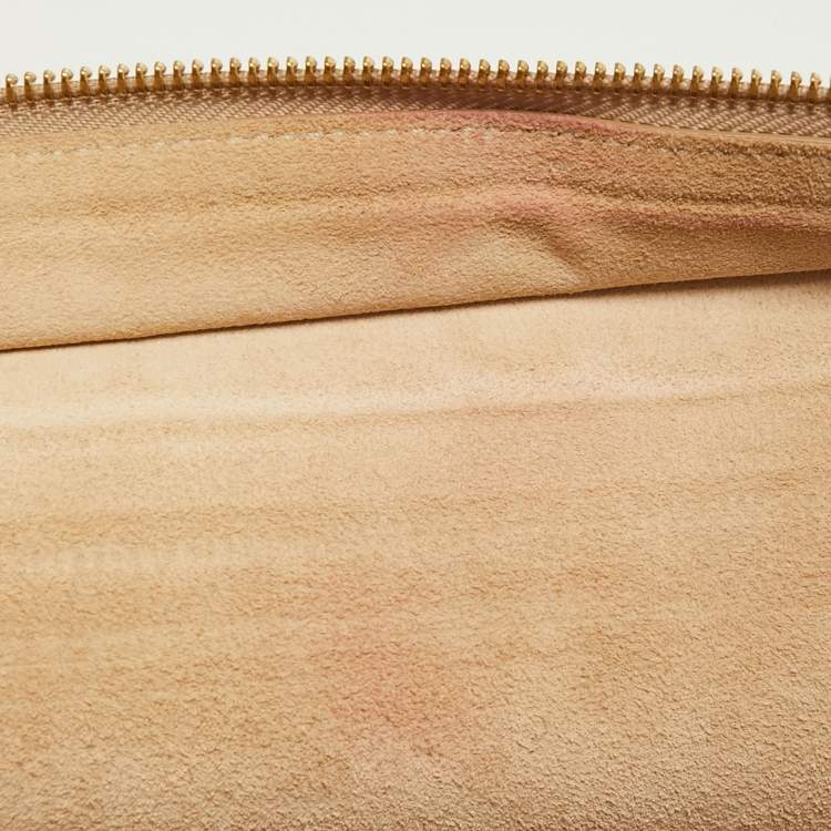 Pre Owned Celine Beige/Black Leather and Suede Medium Trapeze Top Handle Bag