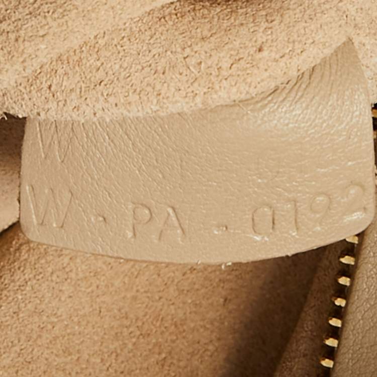Pre Owned Celine Beige/Black Leather and Suede Medium Trapeze Top Handle Bag