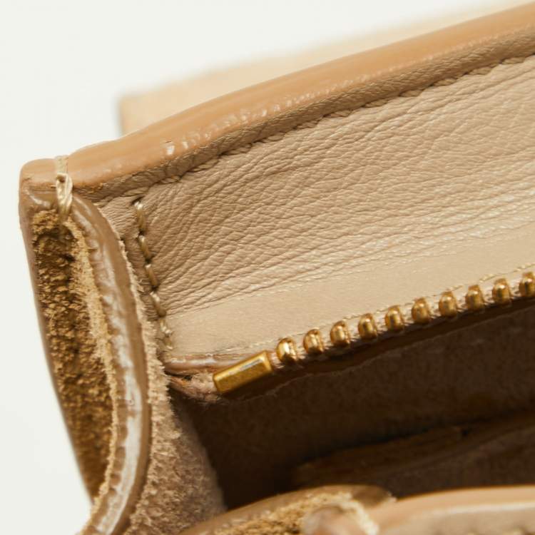Pre Owned Celine Beige/Black Leather and Suede Medium Trapeze Top Handle Bag