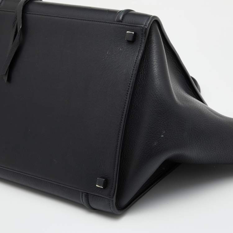 Pre Owned Celine Black Leather Medium Phantom Luggage Tote