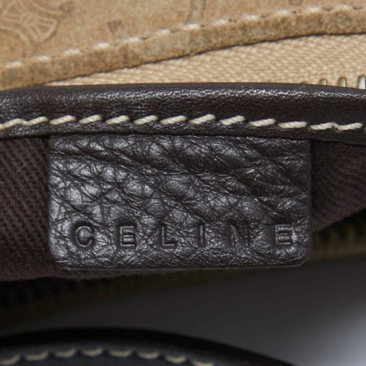 مملوكة مسبقًا Celine Beige Embossed Suede Vintage Ava Hobo