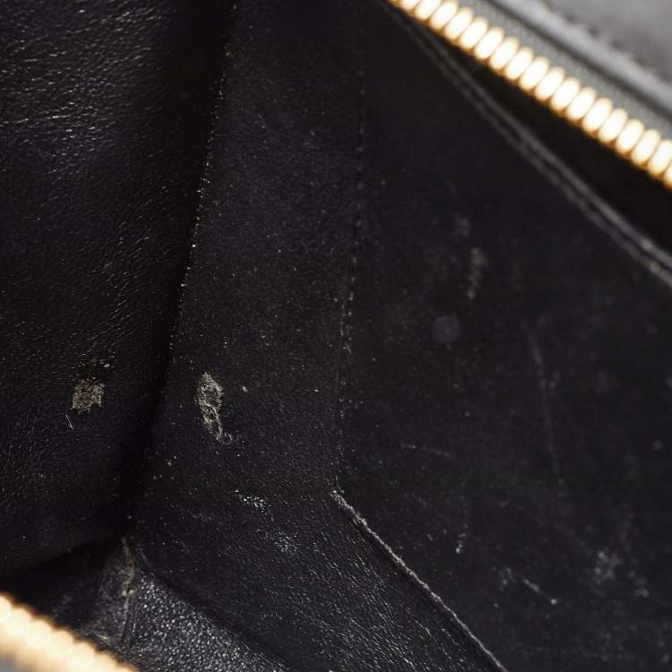 Pre Owned Céline Black/Off White Canvas and Leather Small Edge Bag