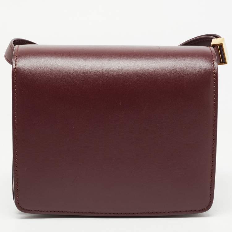 Pre Owned Celine Red Leather Small Classic Box Flap Bag