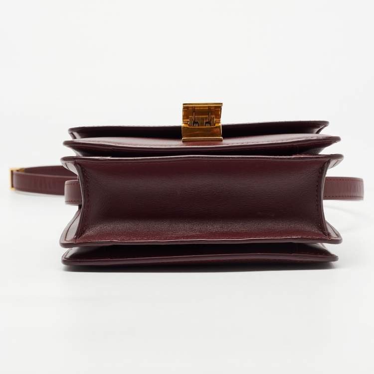 Pre Owned Celine Red Leather Small Classic Box Flap Bag