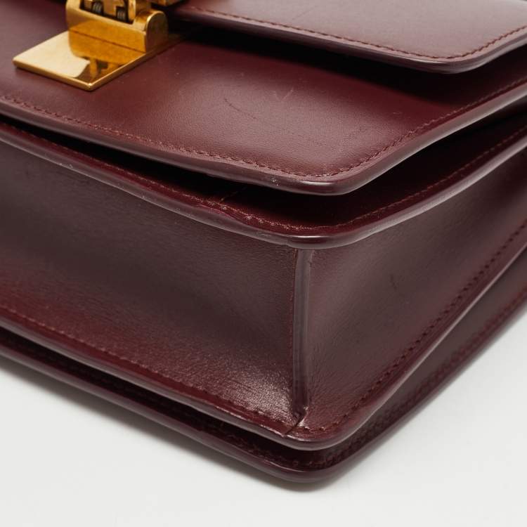 Pre Owned Celine Red Leather Small Classic Box Flap Bag