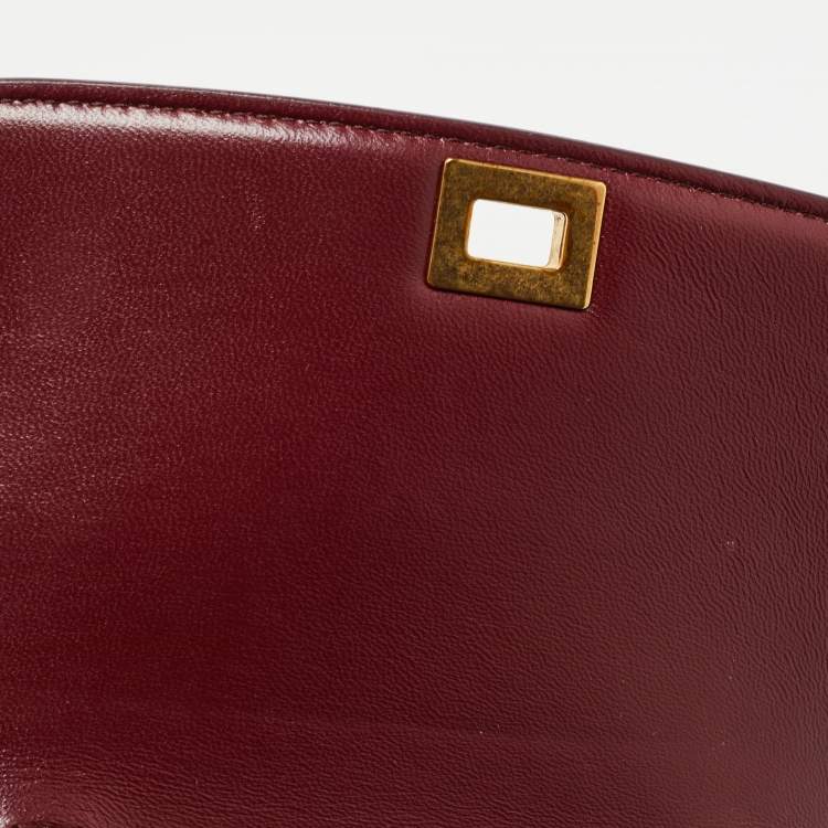 Pre Owned Celine Red Leather Small Classic Box Flap Bag