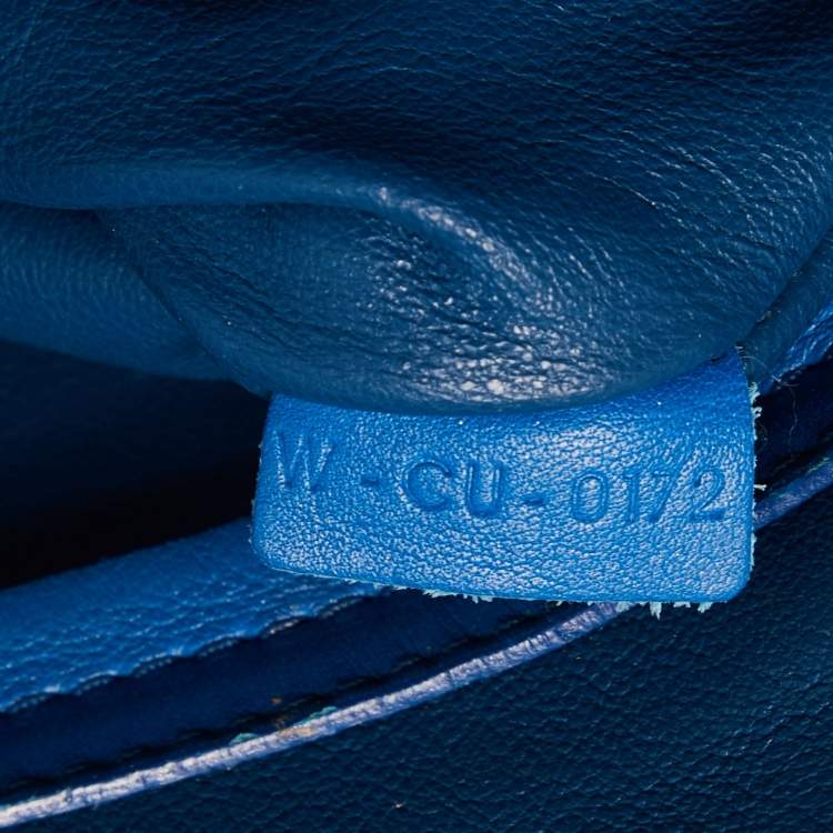 Pre Owned Celine Blue Leather and Suede Medium Phantom Luggage Tote