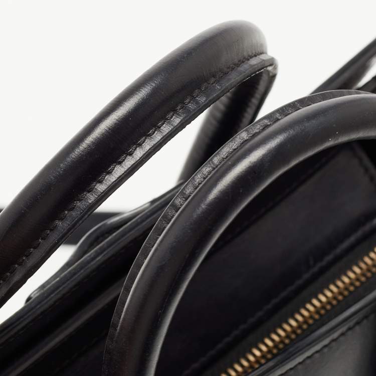 Pre Owned Céline Black Leather Nano Luggage Tote