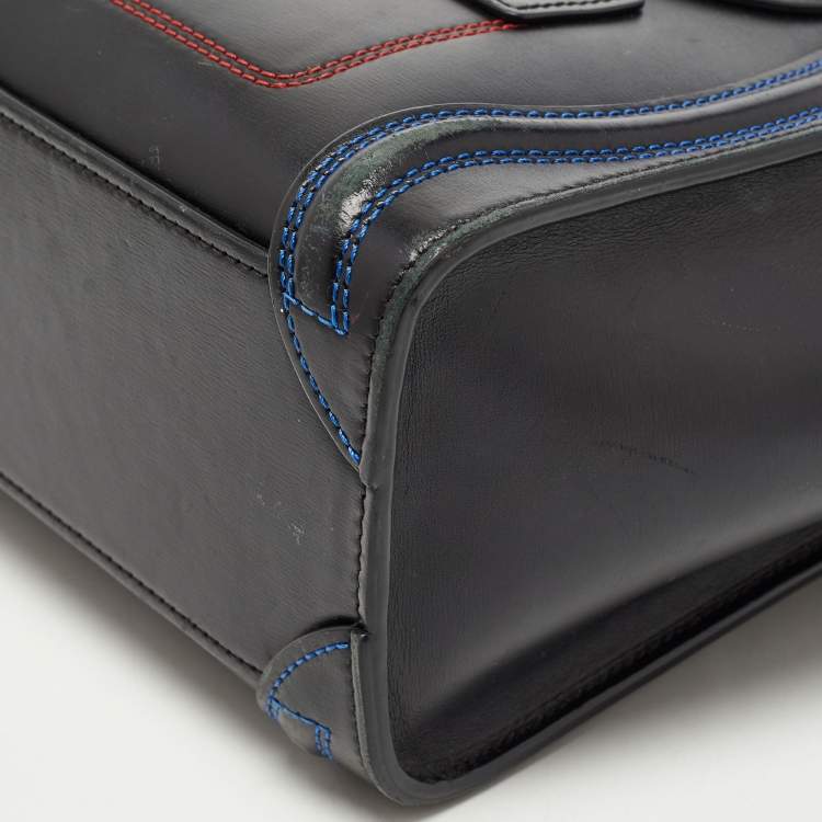 Pre Owned Céline Black Leather Nano Luggage Tote