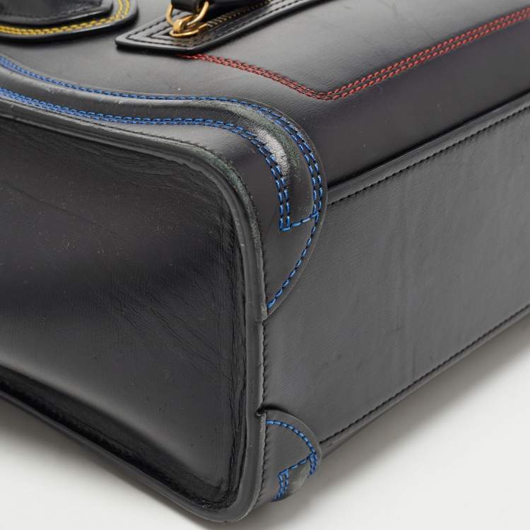 Pre Owned Céline Black Leather Nano Luggage Tote