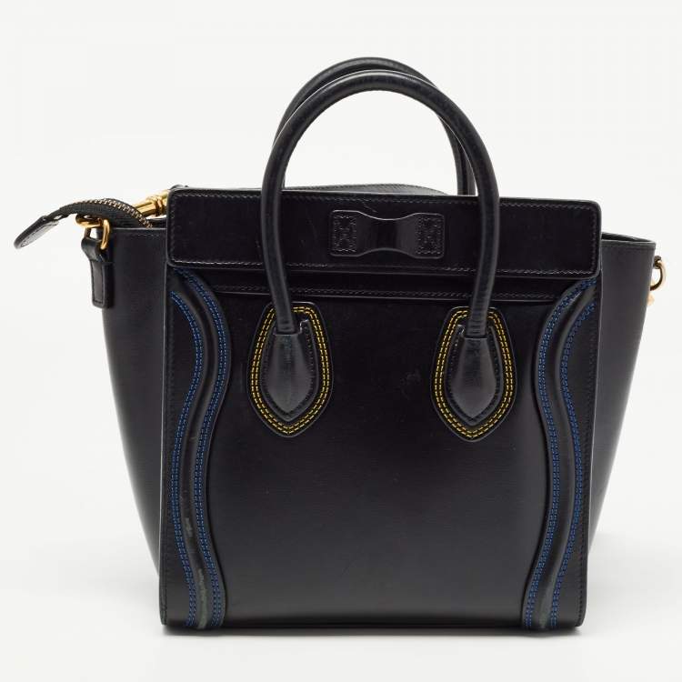 Pre Owned Céline Black Leather Nano Luggage Tote
