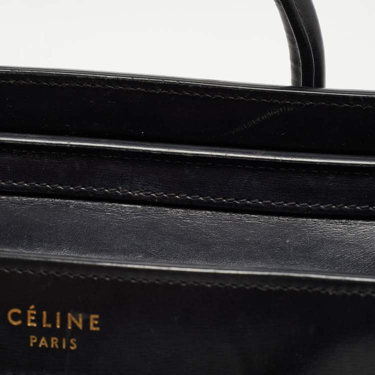 Pre Owned Céline Black Leather Nano Luggage Tote