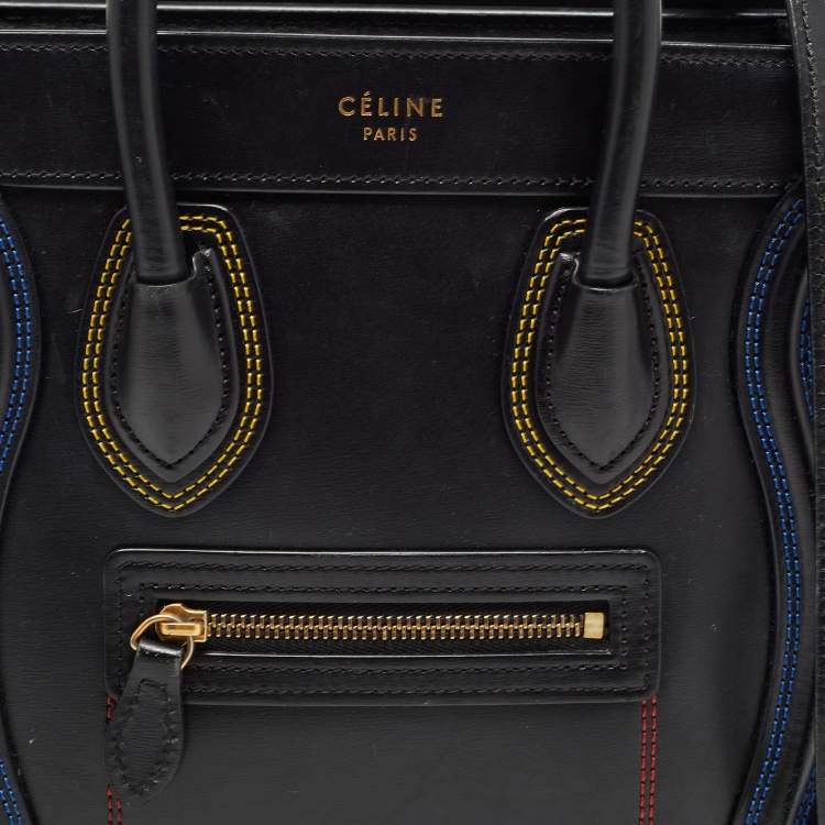 Pre Owned Céline Black Leather Nano Luggage Tote