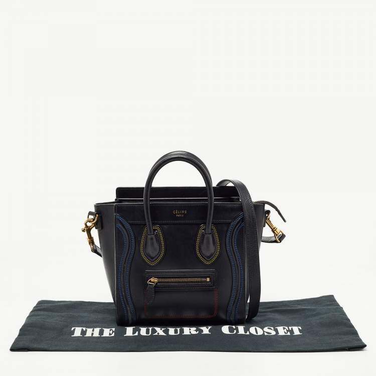 Pre Owned Céline Black Leather Nano Luggage Tote