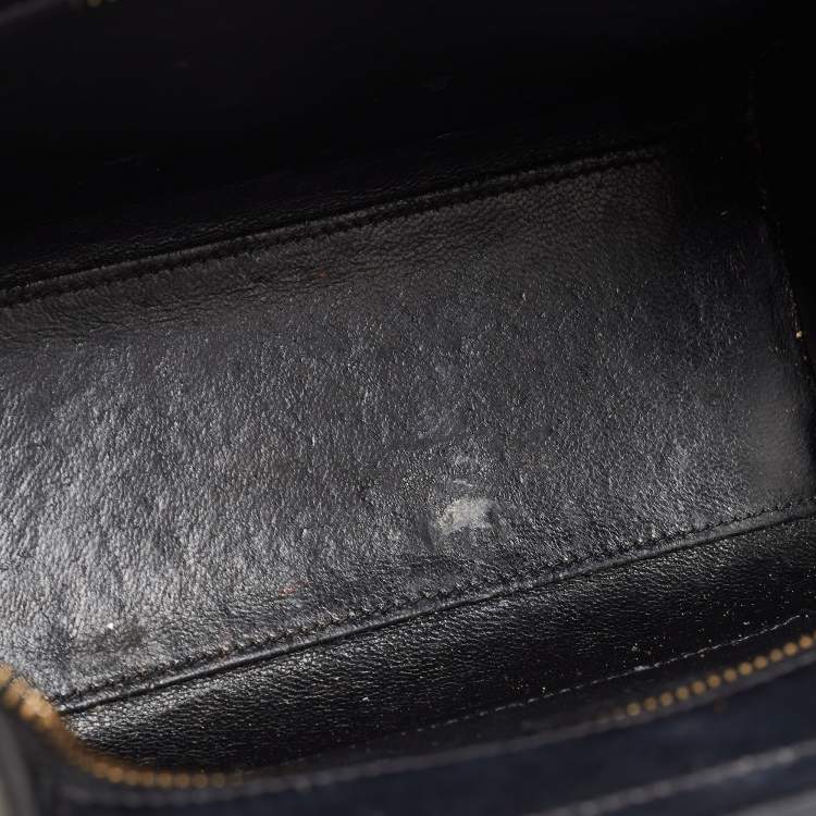 Pre Owned Céline Black Leather Nano Luggage Tote
