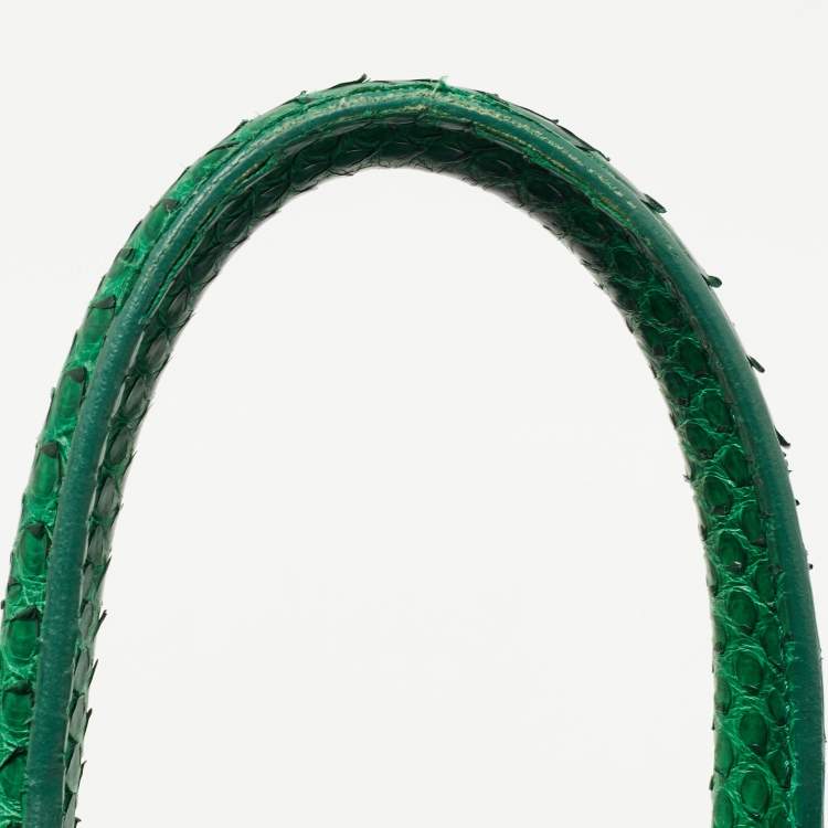 Pre Owned Celine Green Python Nano Luggage Tote
