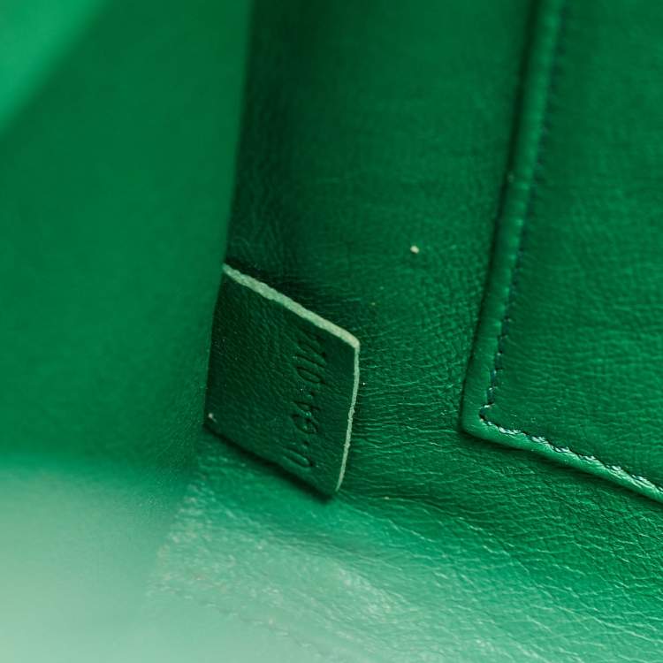 Pre Owned Celine Green Python Nano Luggage Tote