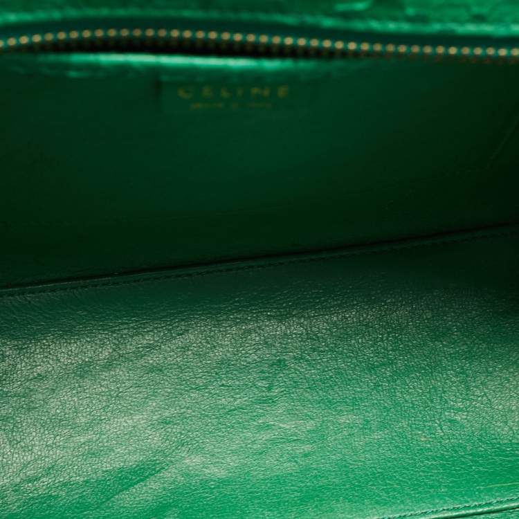 Pre Owned Celine Green Python Nano Luggage Tote