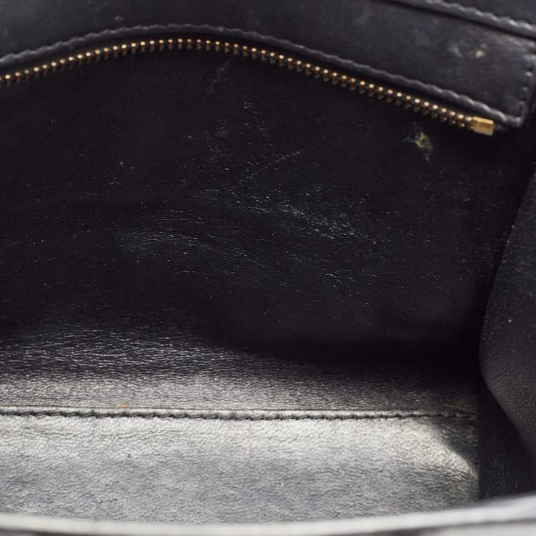 Pre Owned Celine Tri Color Leather Nano Luggage Tote