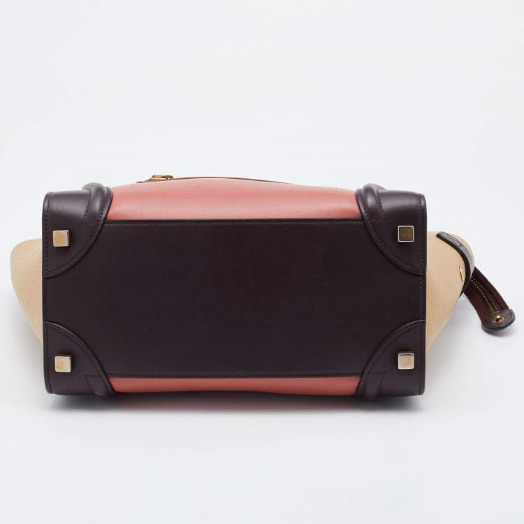 Pre Owned Celine Multicolor Leather Micro Luggage Tote