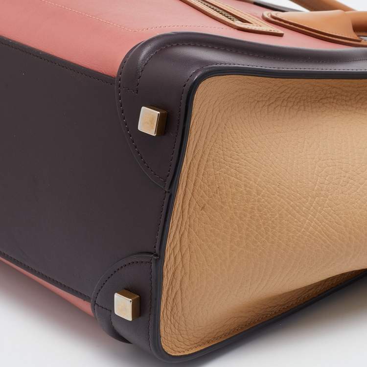 Pre Owned Celine Multicolor Leather Micro Luggage Tote