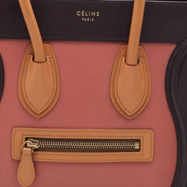 Pre Owned Celine Multicolor Leather Micro Luggage Tote